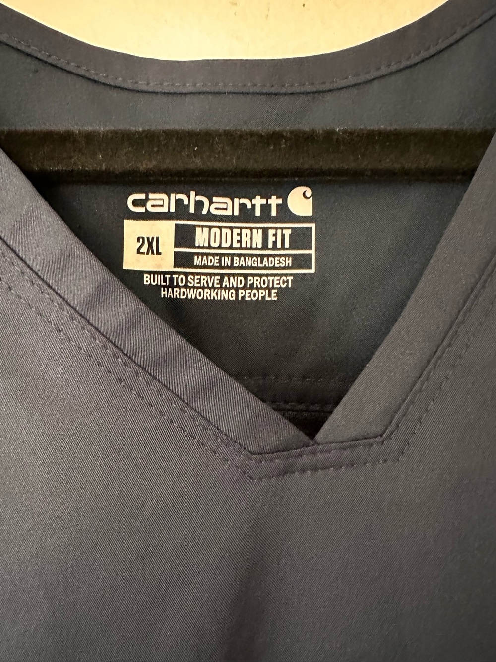 Carhartt Womens Modern Fit  Navy V-Neck Scrub Top 2x - Picture 4 of 4
